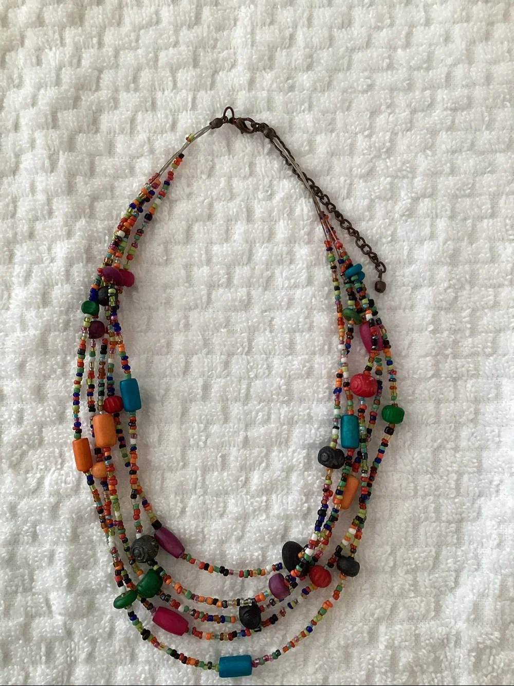 Colorful Bohemian Multi-Strand Seed Bead Necklace & Bracelet Bundle